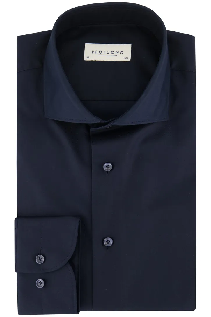 Profuomo overhemd donkerblauw katoen slim fit