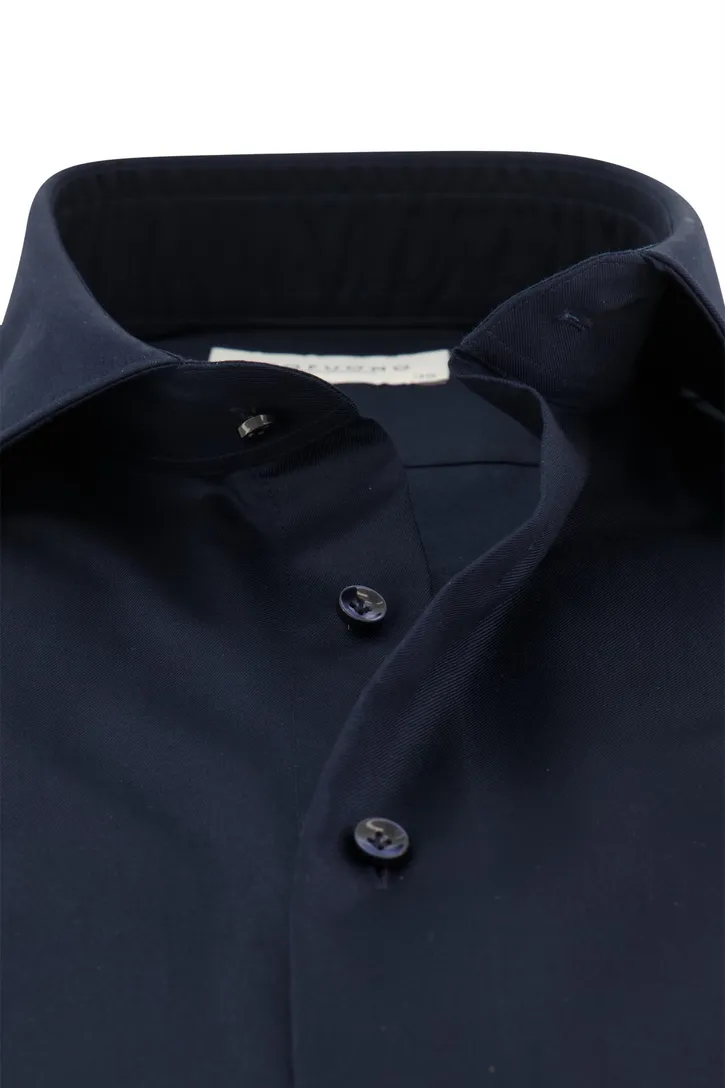 Profuomo overhemd donkerblauw katoen slim fit
