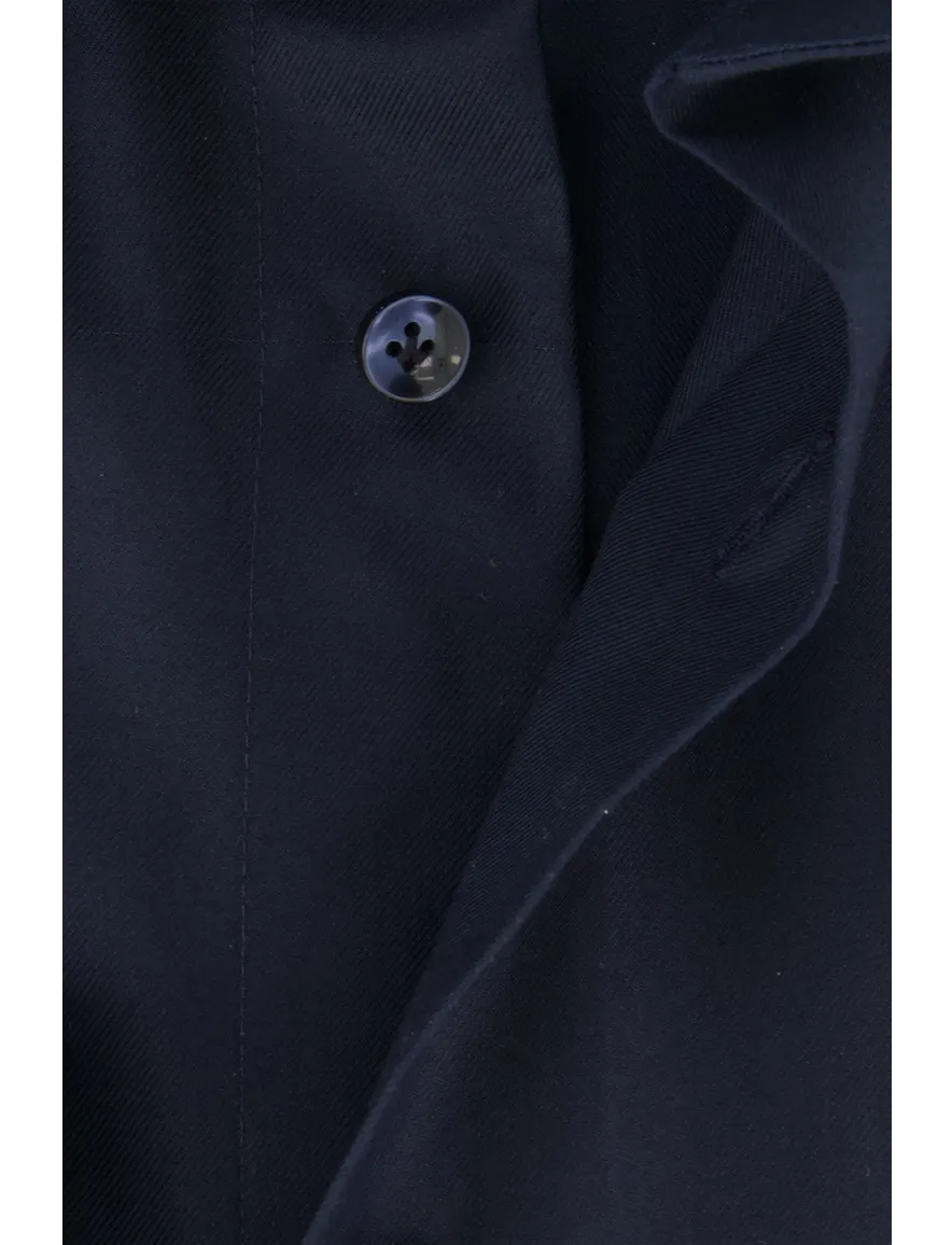 business overhemd Profuomo donkerblauw effen katoen slim fit