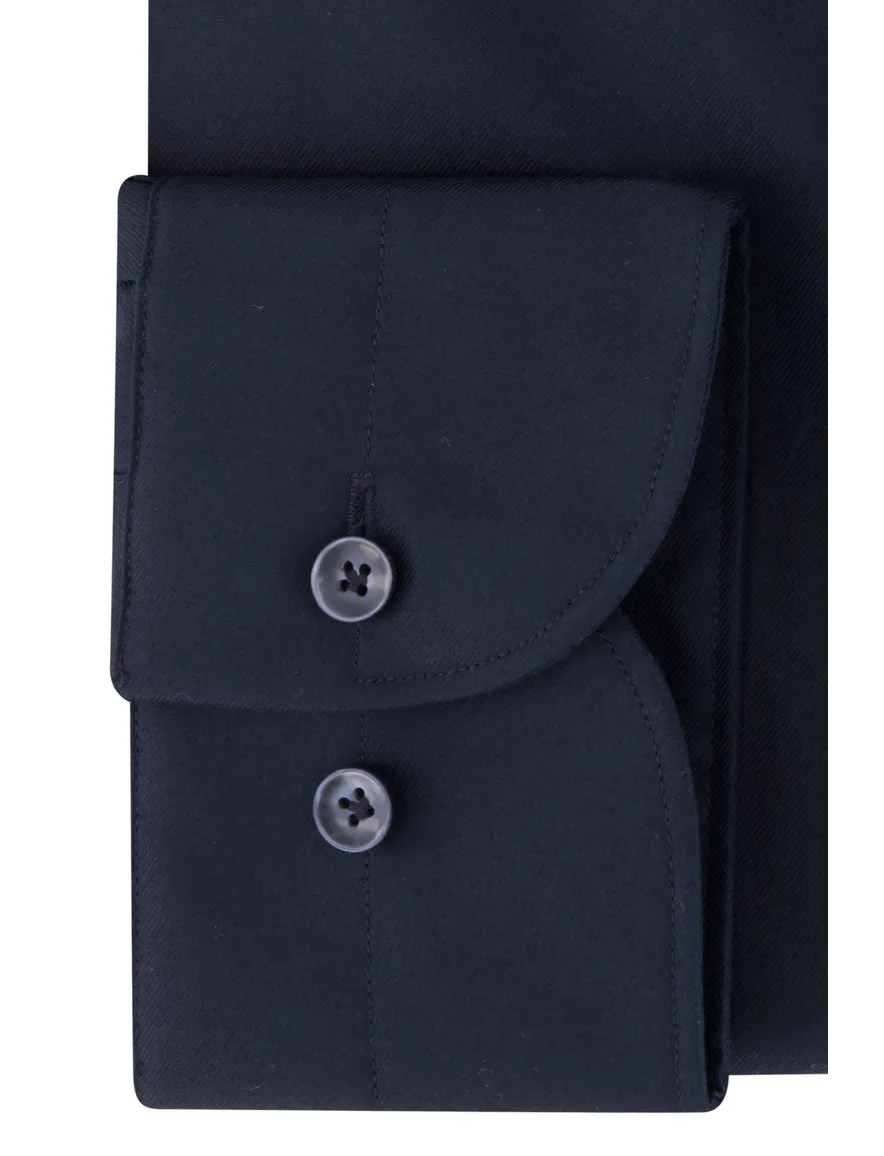 business overhemd Profuomo donkerblauw effen katoen slim fit