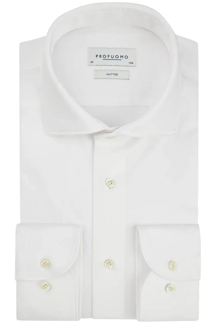 Overhemd Profuomo Slim Fit wit knitted