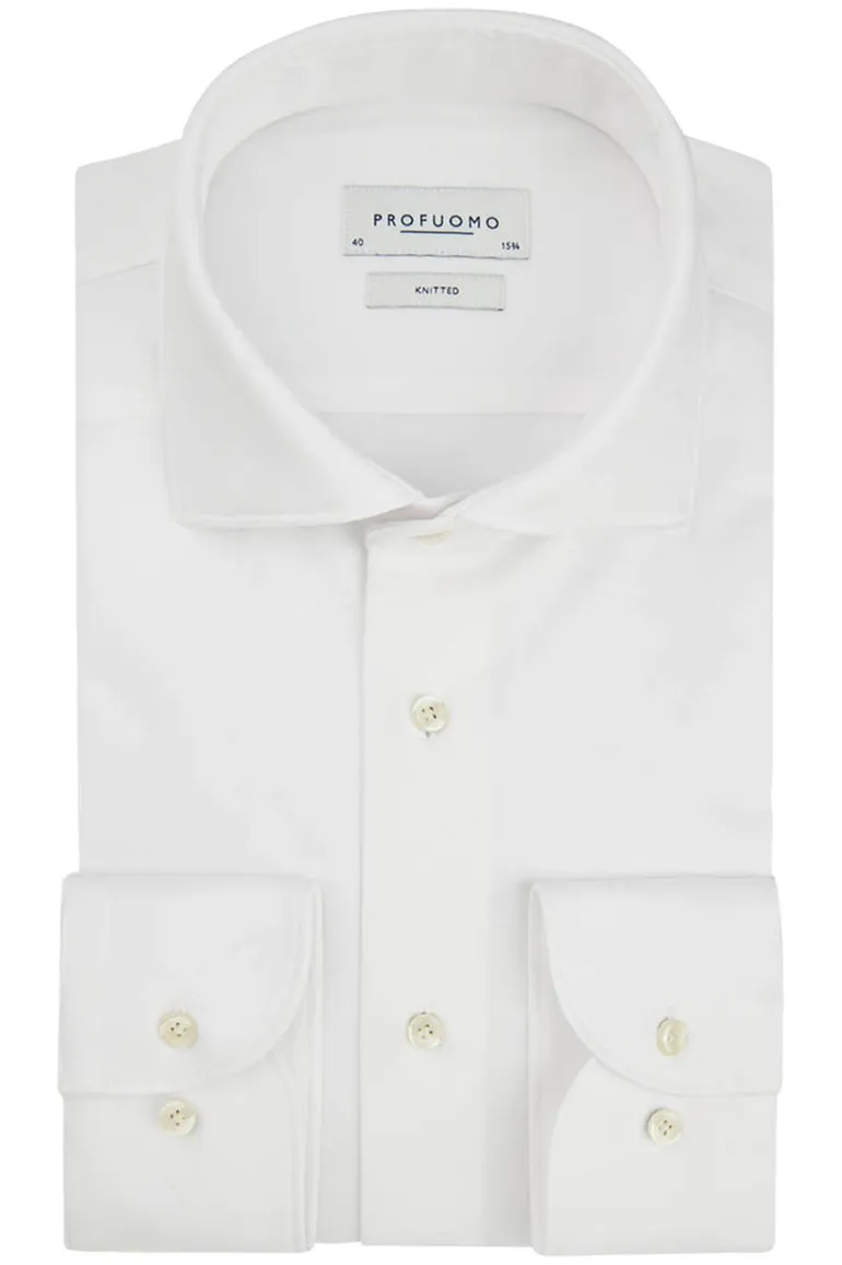 Profuomo overhemd wit knitted