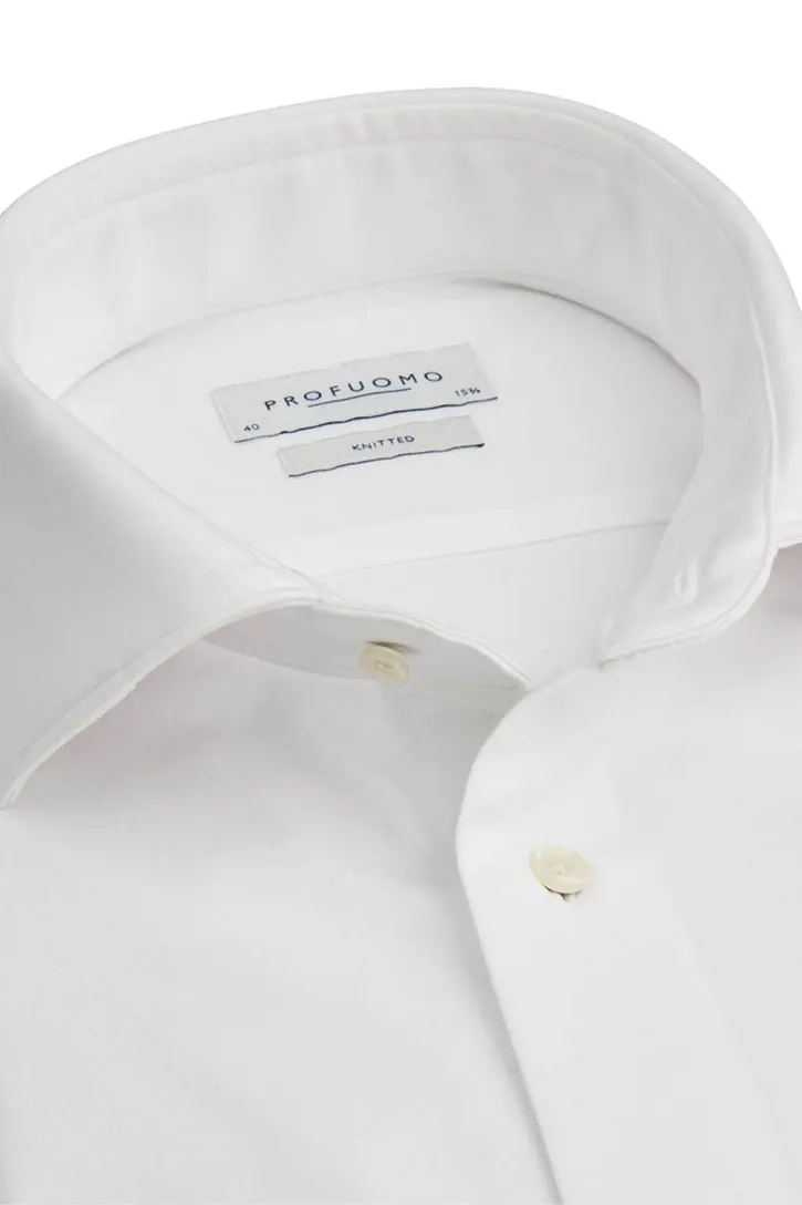 Overhemd Profuomo Slim Fit wit knitted