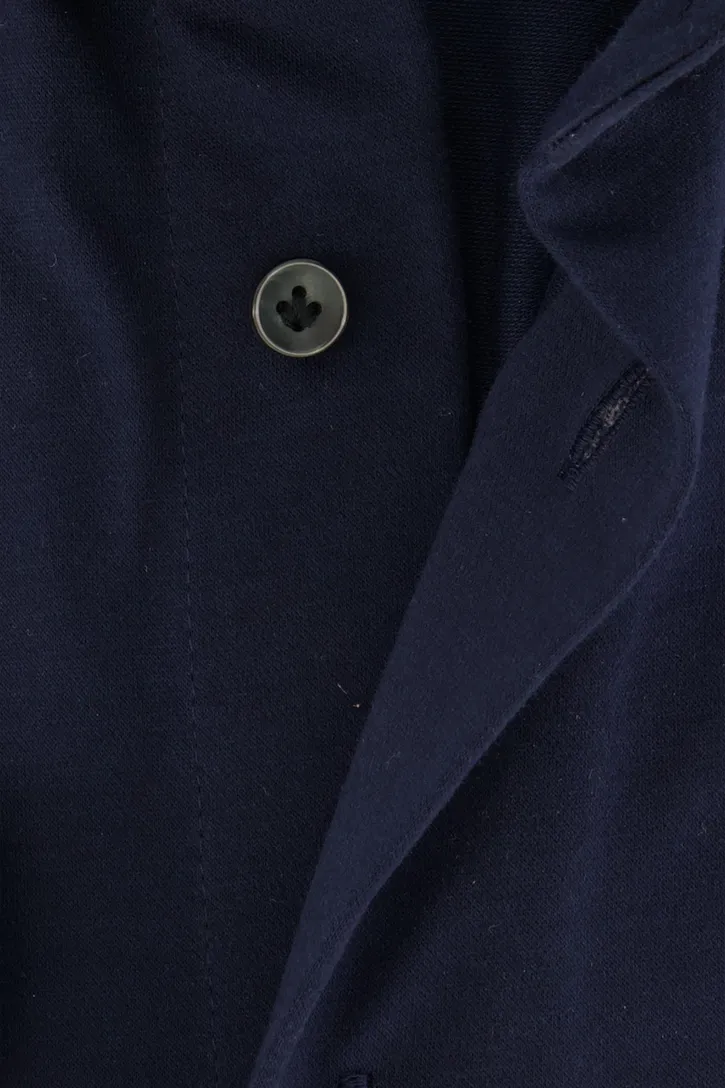 Profuomo overhemd donkerblauw effen knitted slim fit