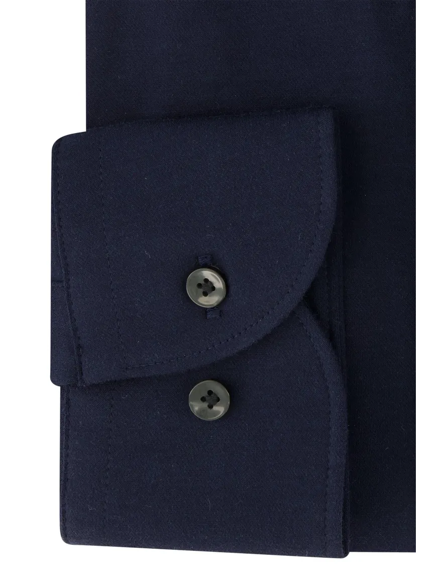 business overhemd Profuomo donkerblauw effen katoen slim fit