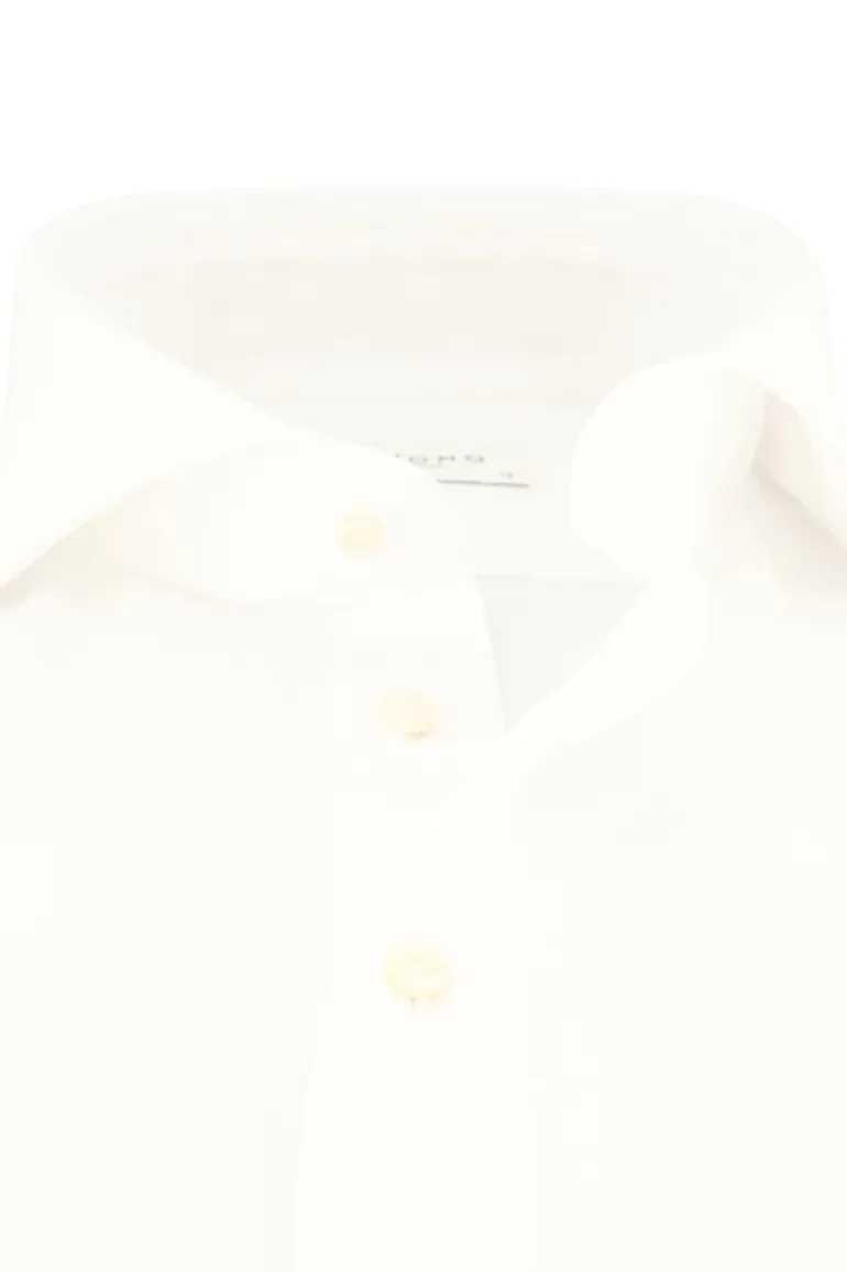 business overhemd Profuomo wit effen katoen slim fit