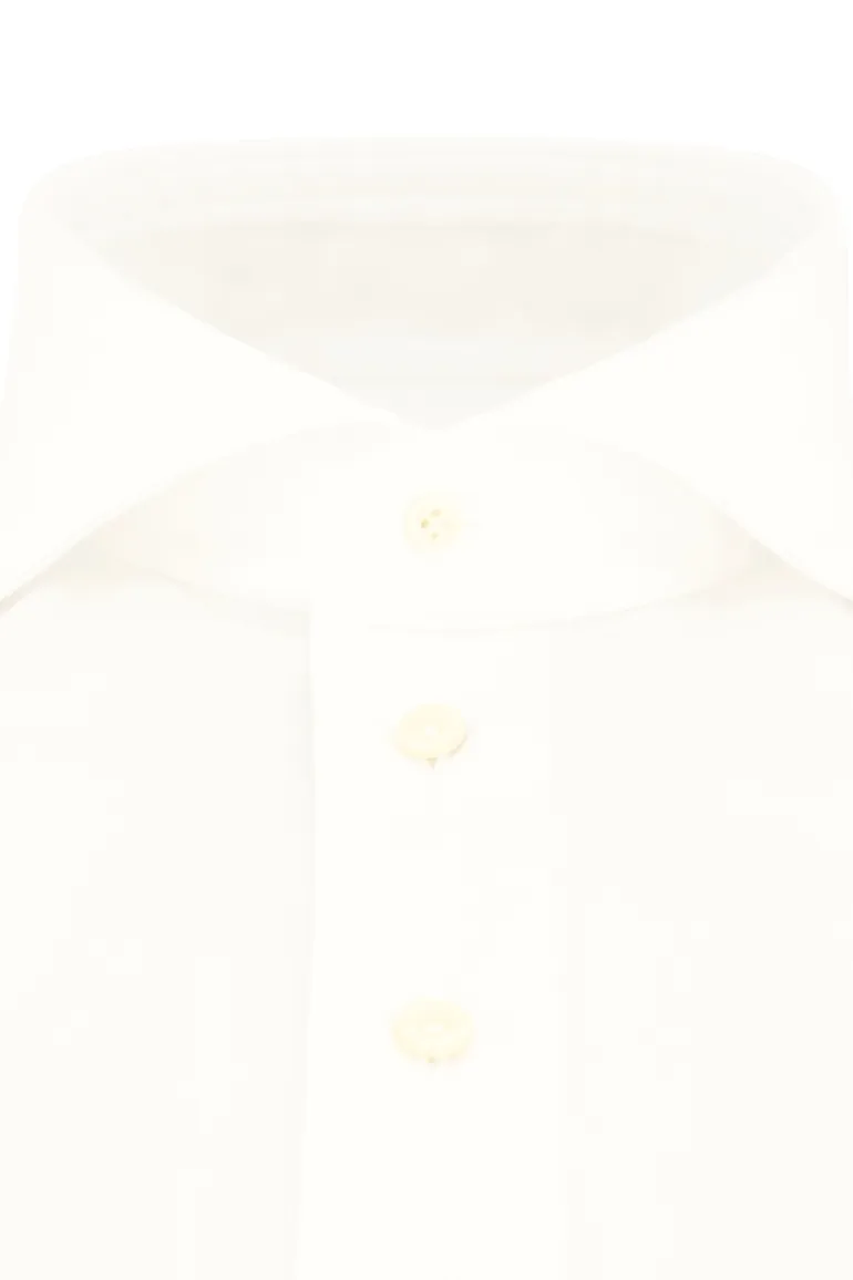 business overhemd Profuomo wit effen katoen slim fit