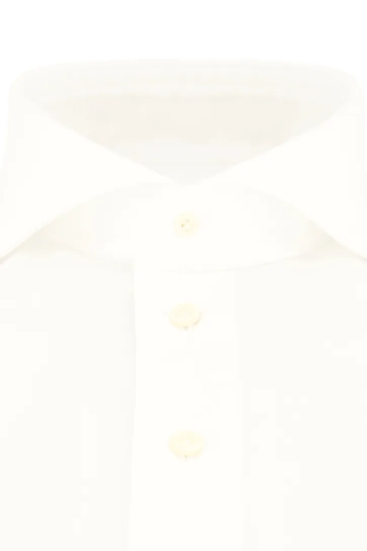 Profuomo overhemd wit effen katoen slim fit