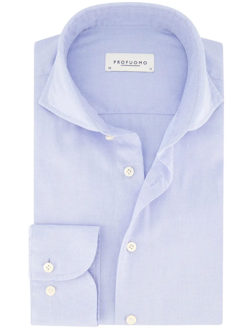 business overhemd Profuomo lichtblauw effen katoen slim fit