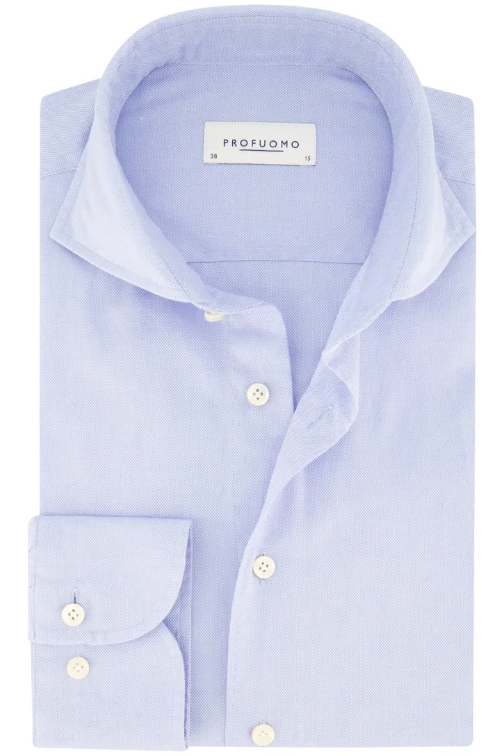 Profuomo overhemd lichtblauw effen katoen slim fit