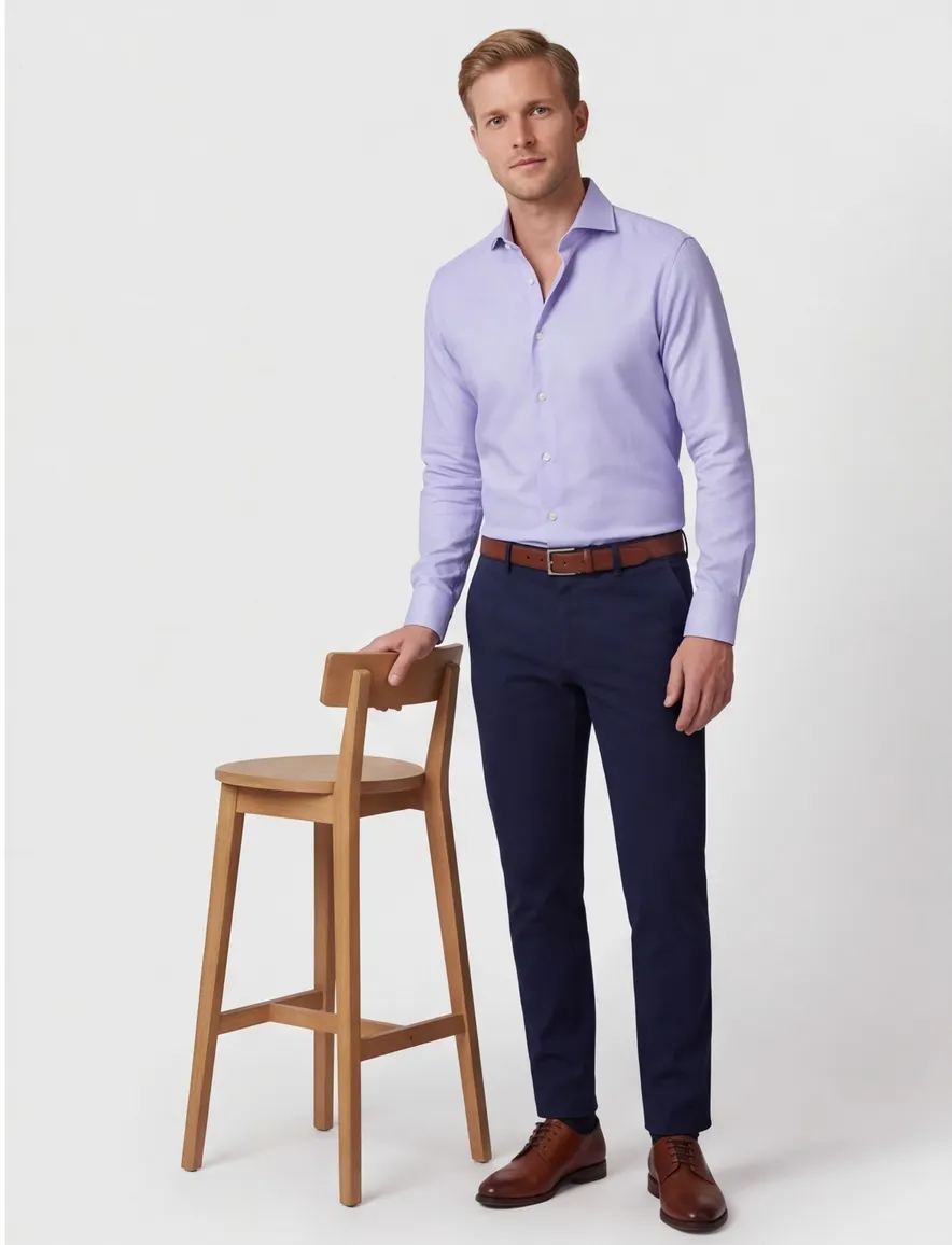 Profuomo business overhemd slim fit lichtblauw