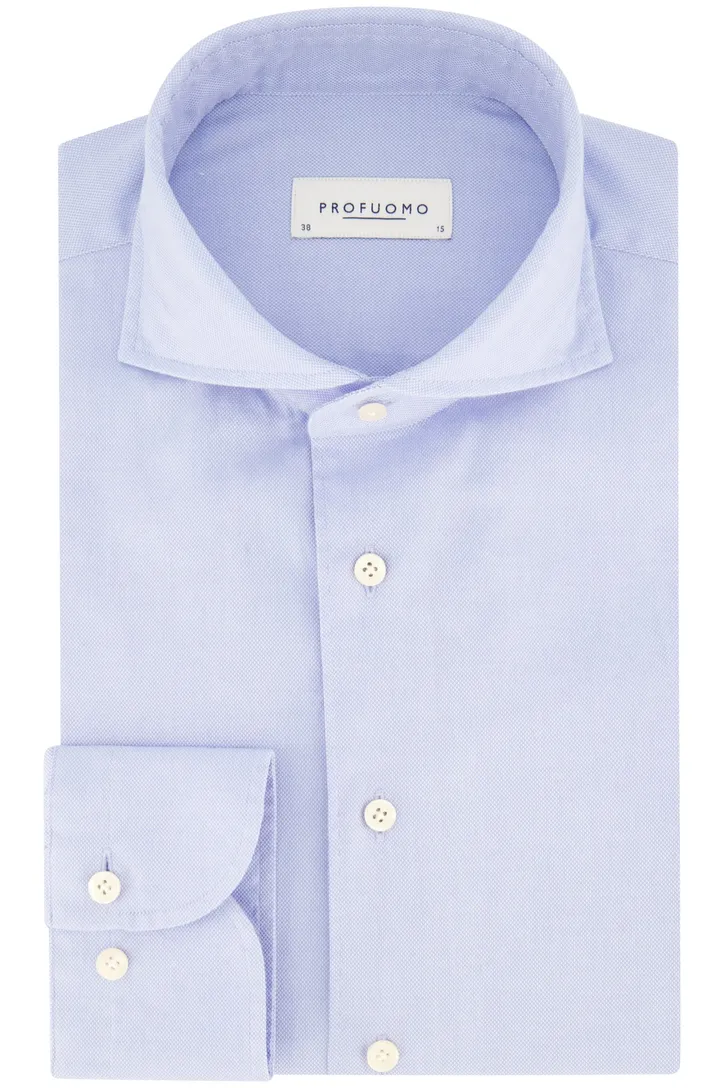 Profuomo overhemd lichtblauw effen katoen slim fit