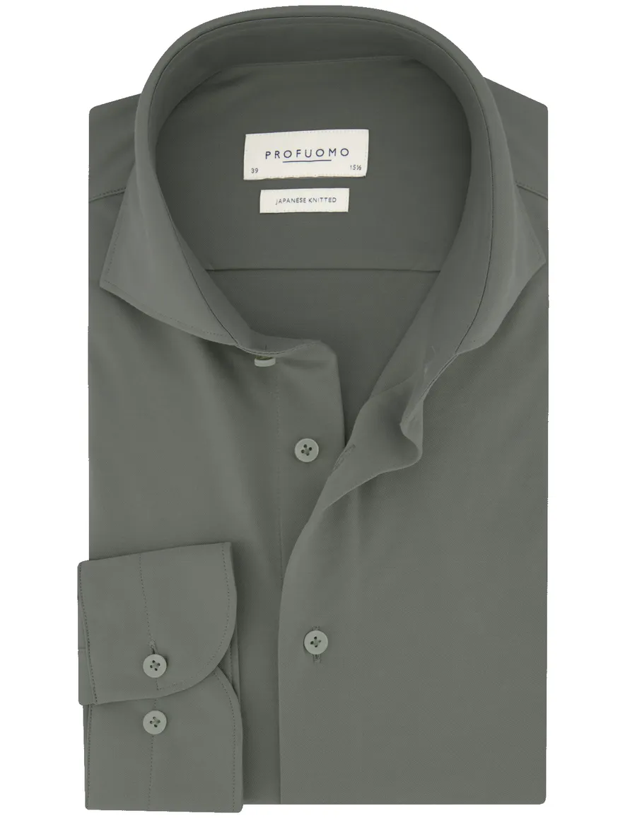 Profuomo overhemd groen effen