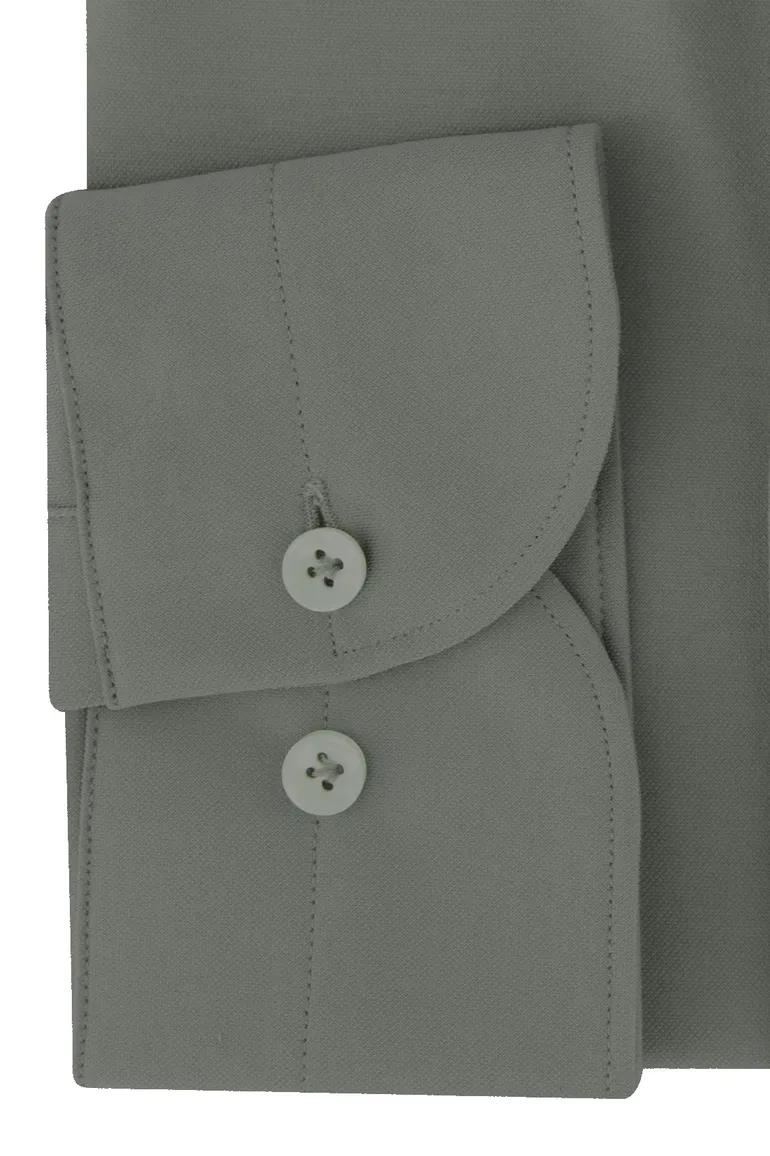 Profuomo overhemd groen effen knitted
