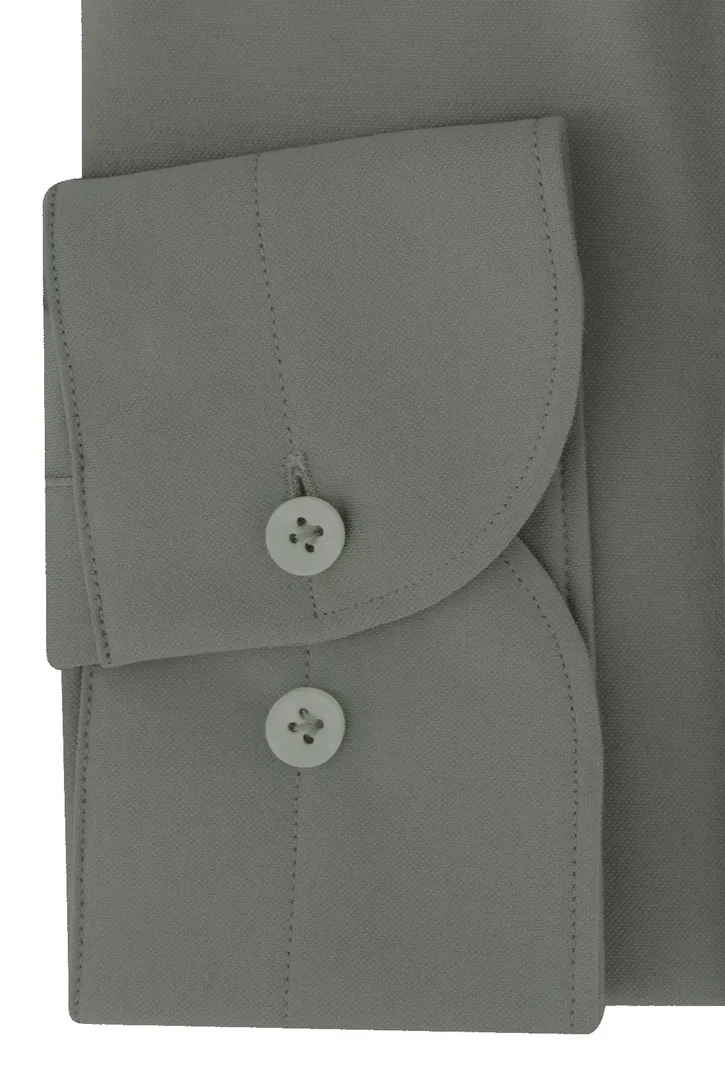 Profuomo overhemd groen knitted effen