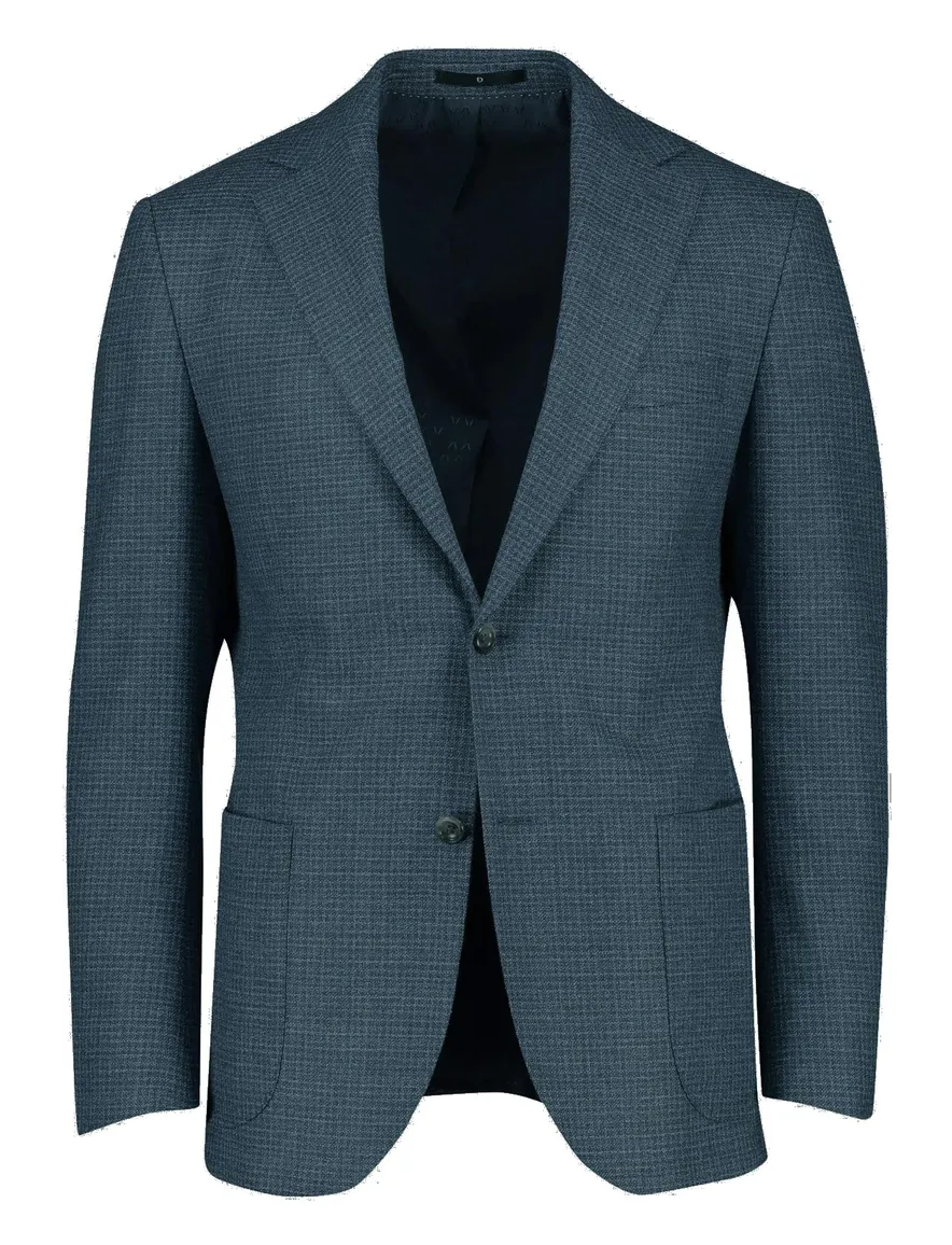 Dressler colbert blauw geruit normale fit