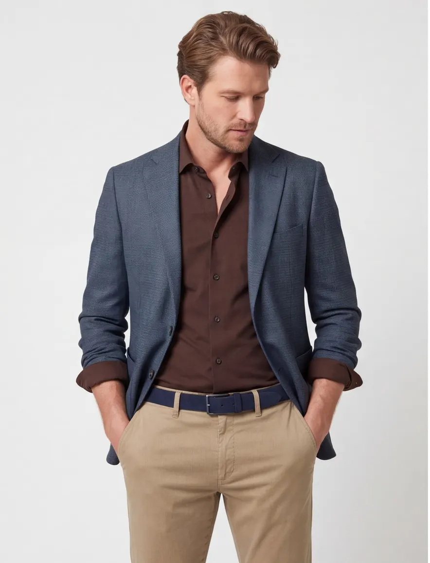 Dressler colbert blauw geruit normale fit