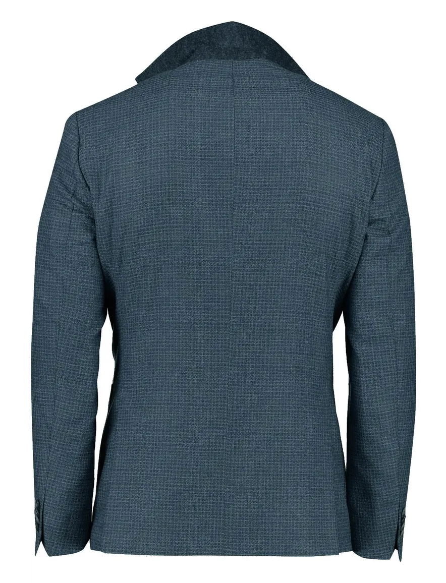 Dressler colbert blauw geruit normale fit