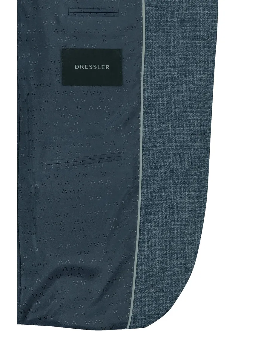 Dressler colbert blauw geruit normale fit