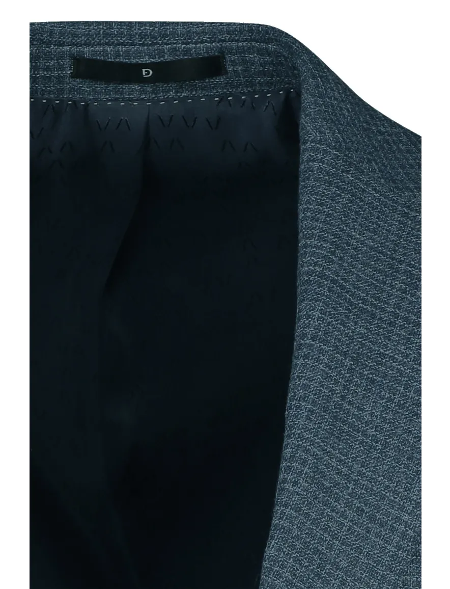 Dressler colbert blauw geruit normale fit