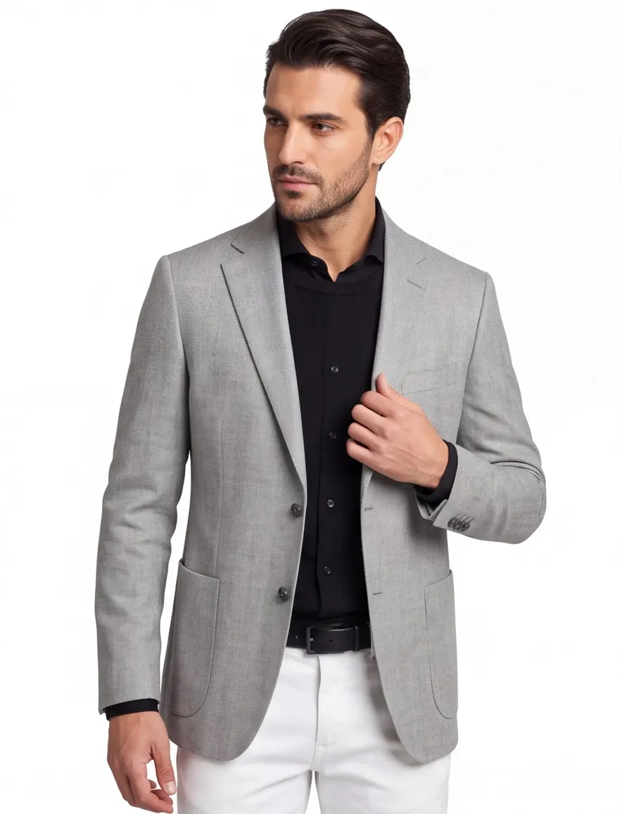 Eduard Dressler colbert Sendrik lichtgrijs Slim Fit