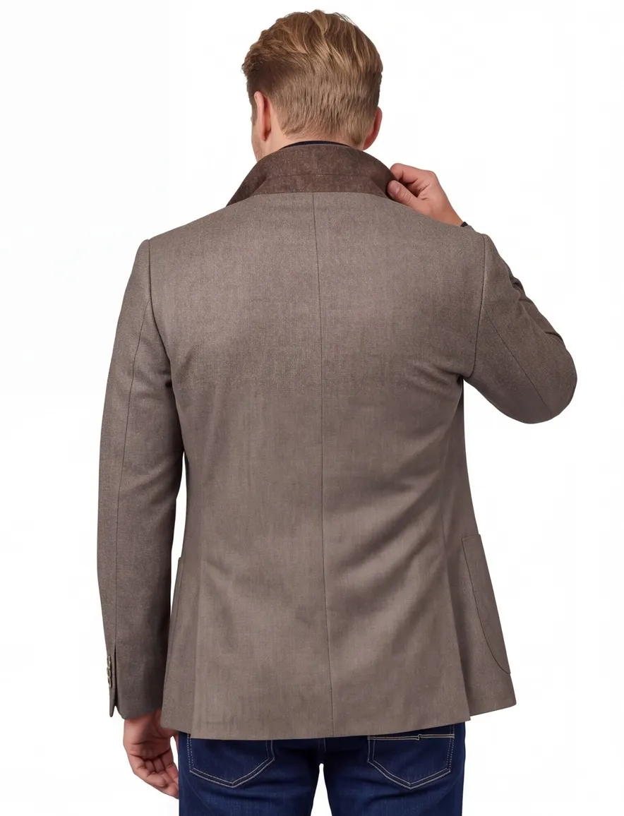Eduard Dressler colbert bruin Shaped Fit gemêleerd