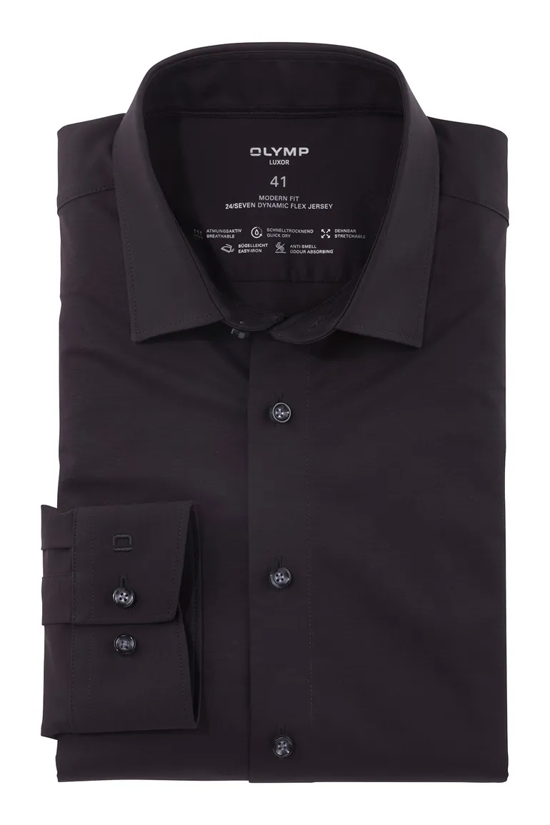 Olymp overhemd zwart Modern Fit