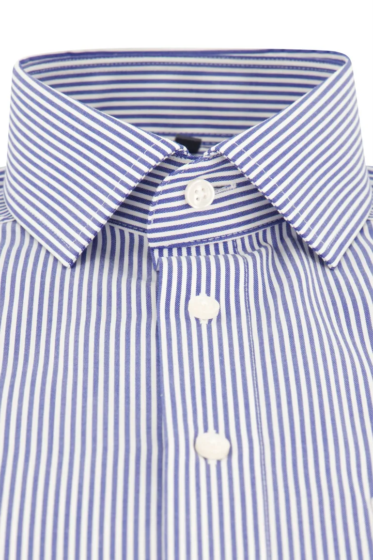 business overhemd Olymp blauw gestreept katoen normale fit