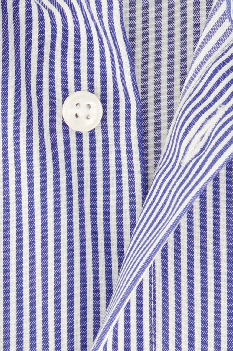 business overhemd Olymp blauw gestreept katoen normale fit