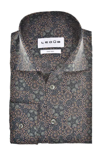Ledub Ledub overhemd donkerblauw geprint normale fit