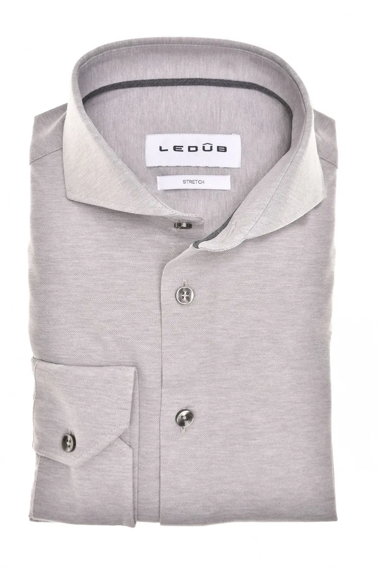 Ledub business overhemd slim fit grijs gemêleerd