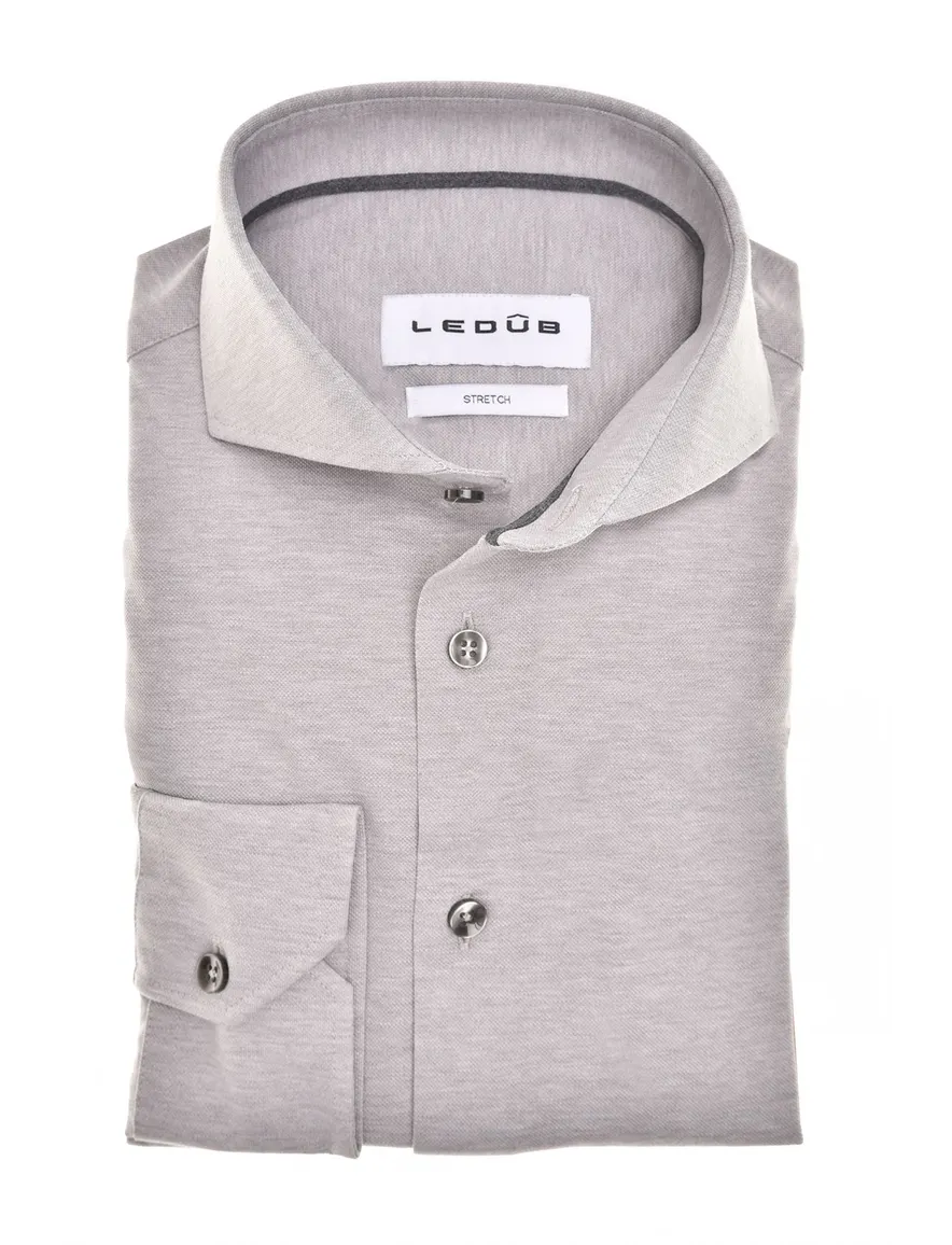 Ledub business overhemd slim fit grijs gemêleerd