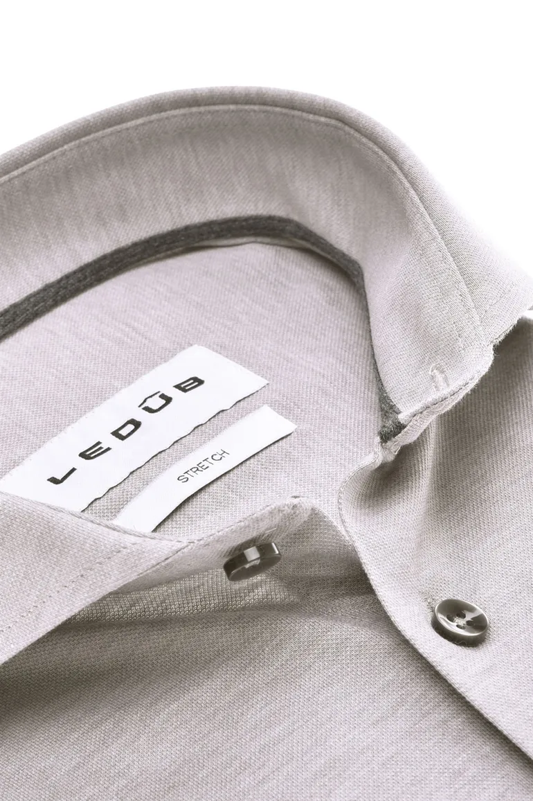 Ledub business overhemd slim fit grijs gemêleerd
