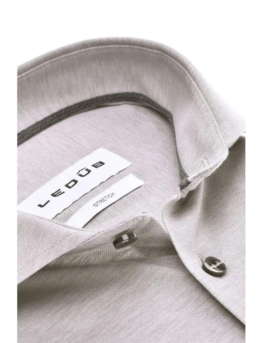 Ledub business overhemd slim fit grijs gemêleerd