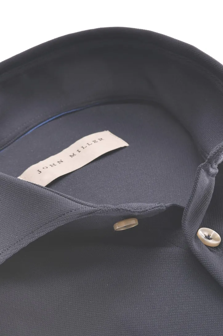 John Miller overhemd ml 7 donkerblauw hyperstretch