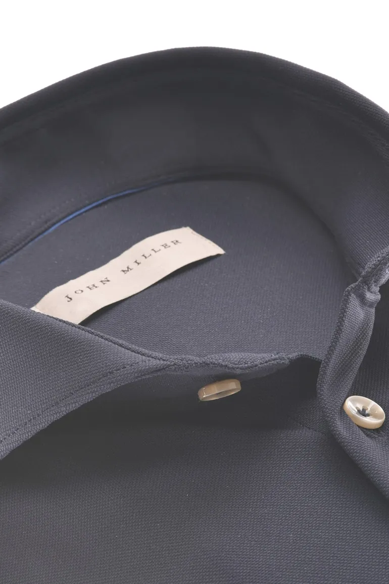 John Miller overhemd ml 7 donkerblauw hyperstretch