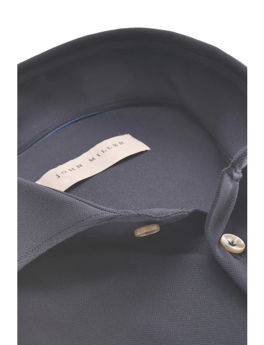 overhemd ml 7 John Miller Slim Fit donkerblauw hyperstretch
