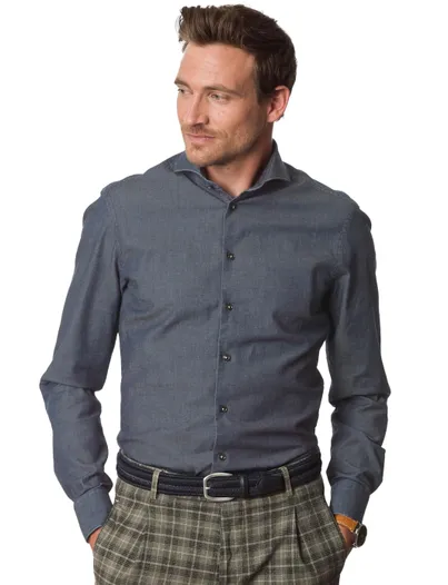 John Miller John Miller business overhemd normale fit navy gemêleerd