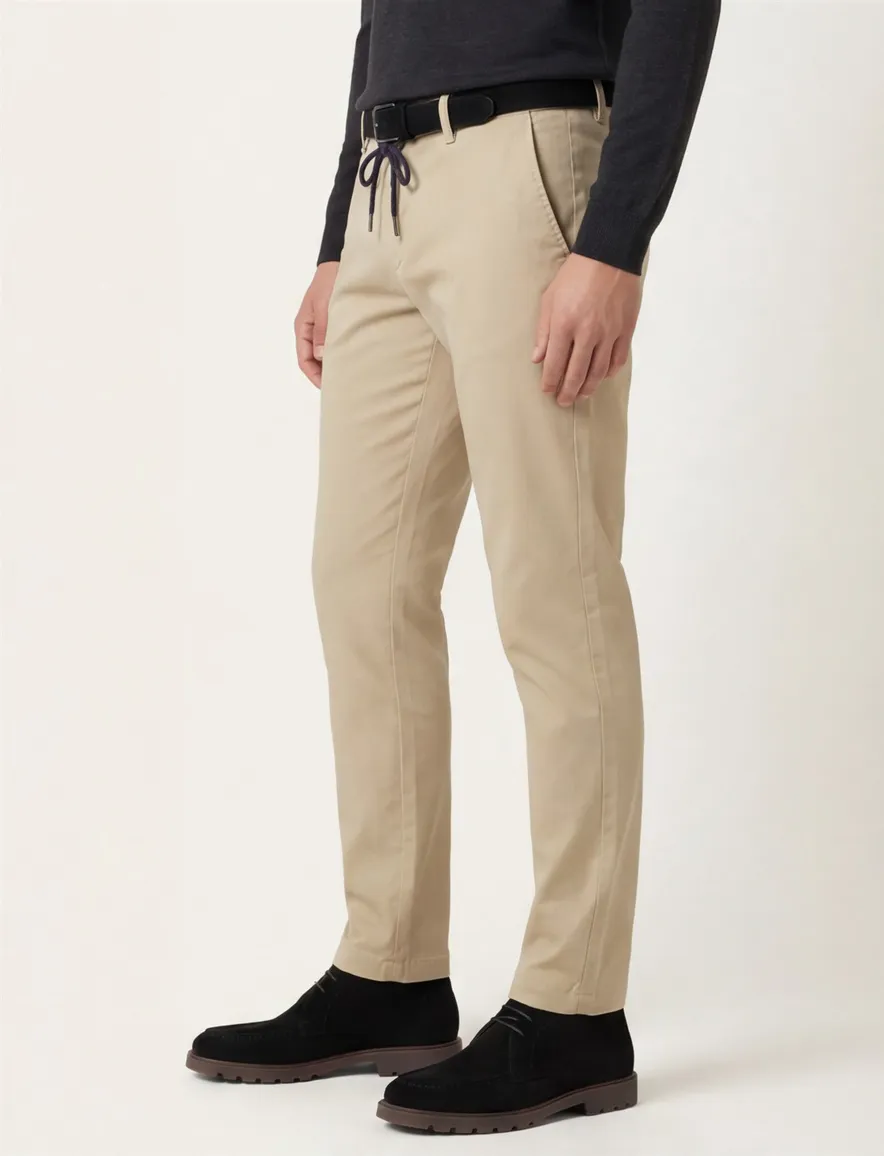 katoenen broek beige Alberto Jump