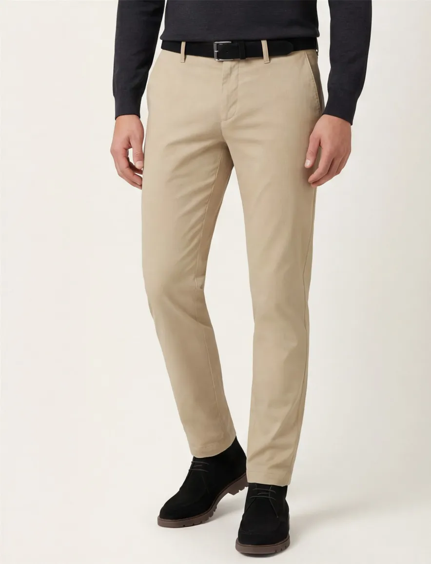 katoenen broek beige Alberto Jump