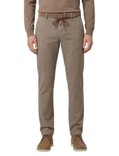 Alberto Alberto katoenen broek effen bruin slim fit jump