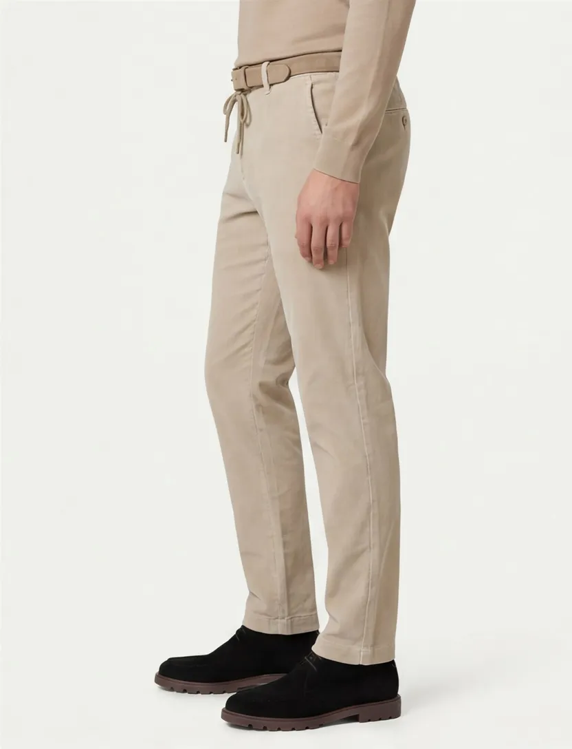 Alberto broek beige ribstof