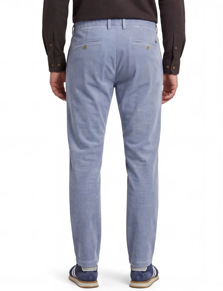 Alberto Pantalon chino blauw slim fit katoen