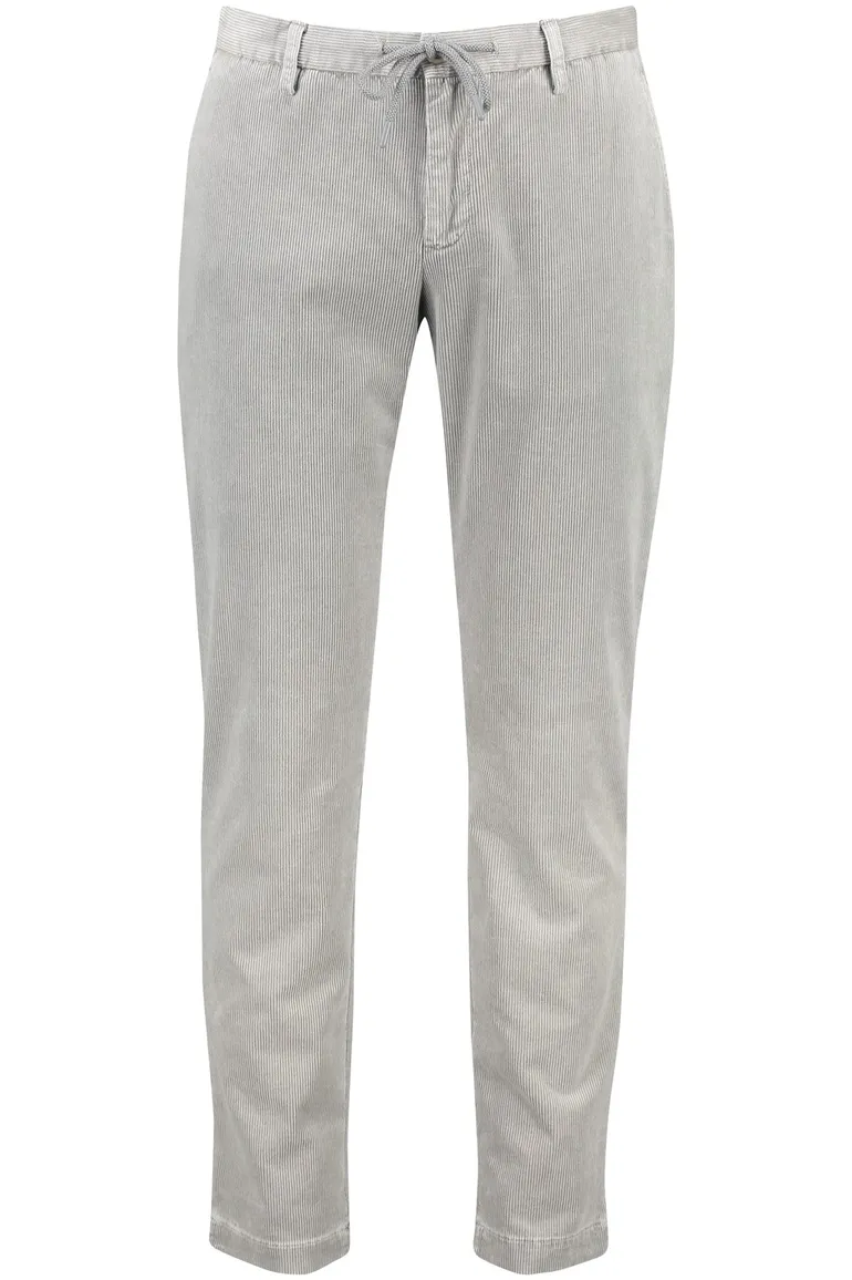 Alberto Pantalon chino grijs ribstof slim fit