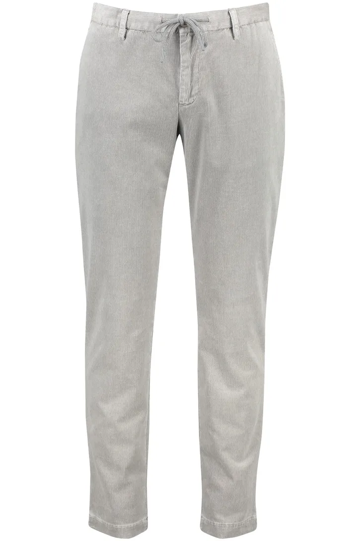 Pantalon chino Alberto slim fit grijs ribstof