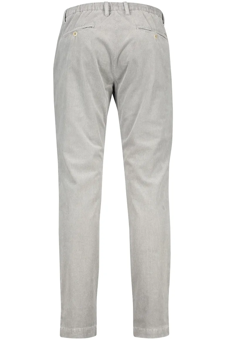 Alberto Pantalon chino grijs ribstof slim fit