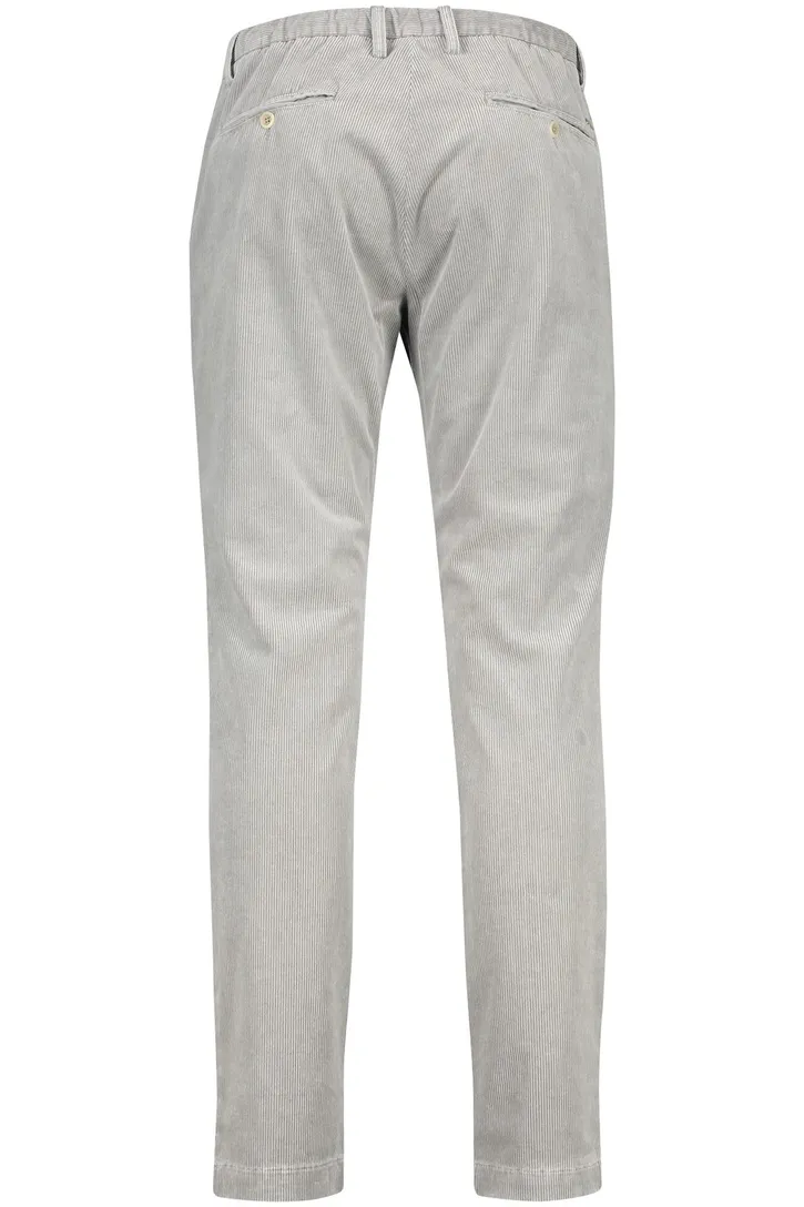 Pantalon chino Alberto slim fit grijs ribstof