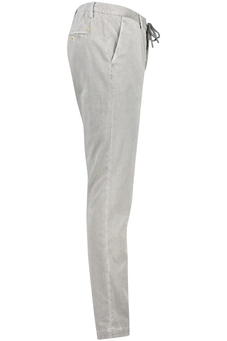 Pantalon chino Alberto slim fit grijs ribstof