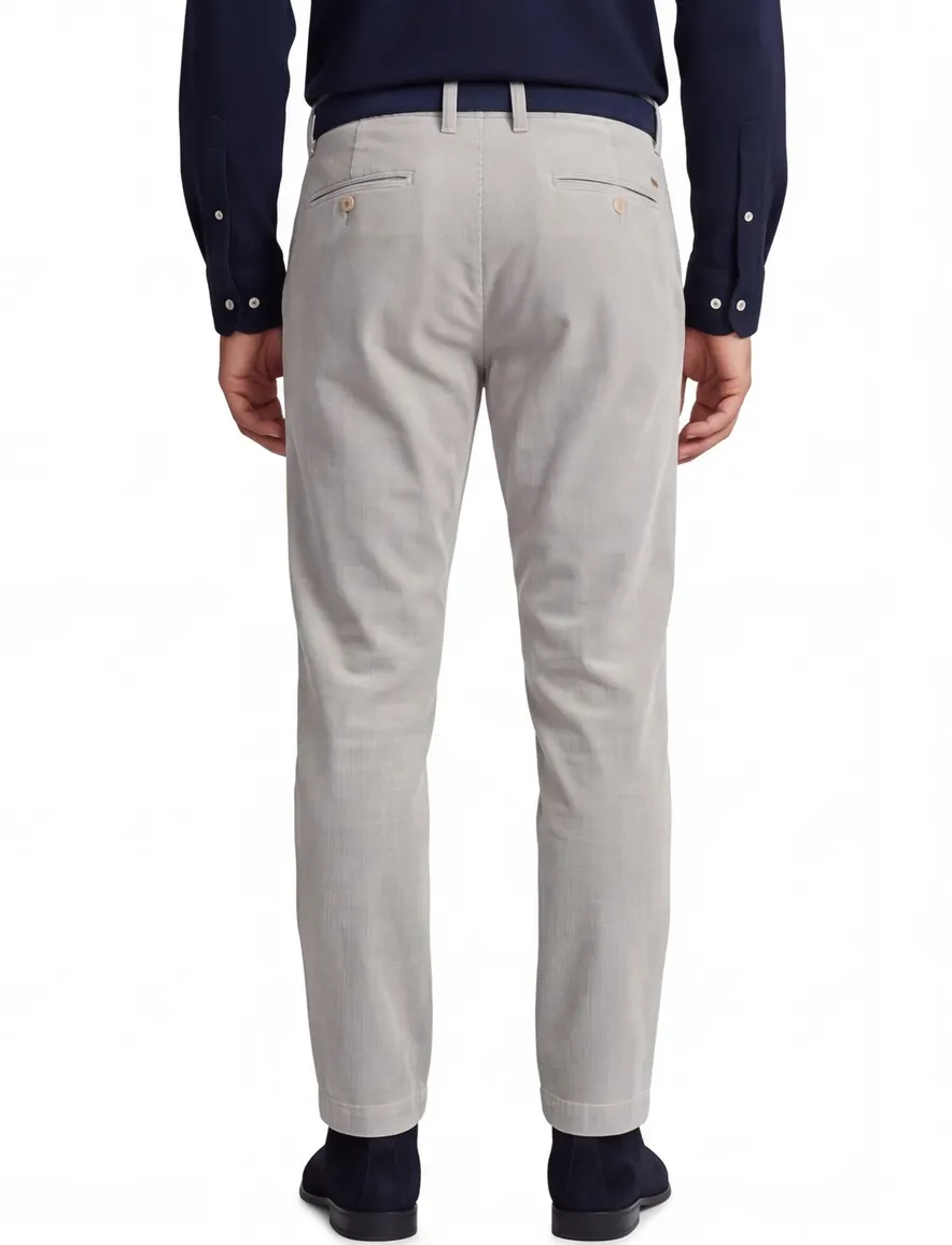 Alberto Pantalon chino grijs ribstof slim fit
