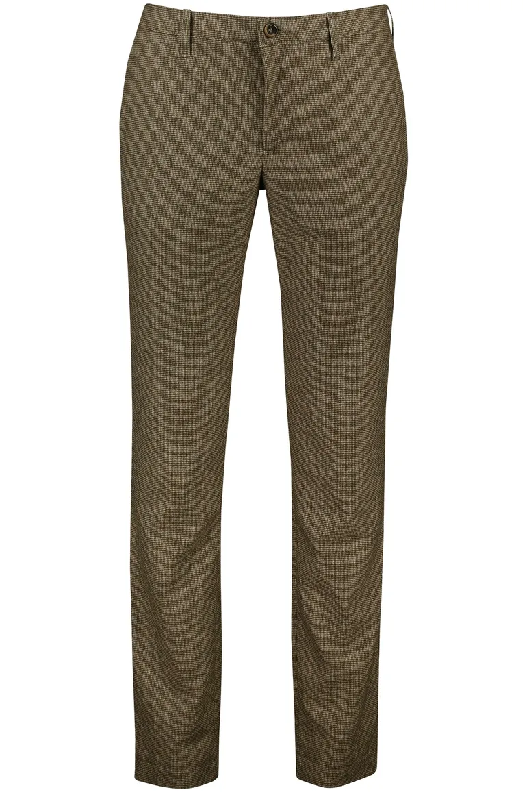 Alberto chino Rob bruin geruit wol slim fit